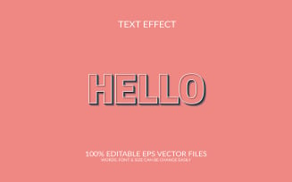 Hello 3d text effect design template design