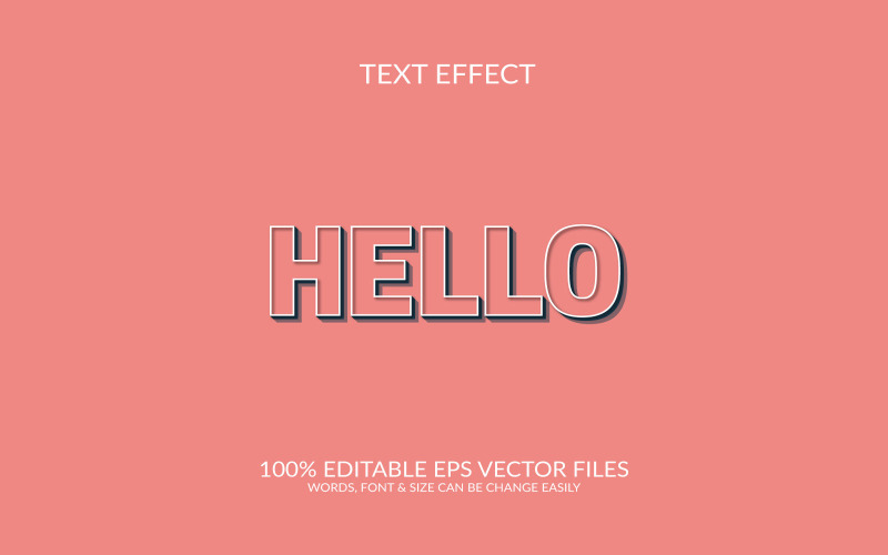 Hello 3d text effect design template design Illustration
