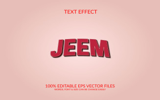 Jeem 3D Editable Vector Eps Text Effect Template