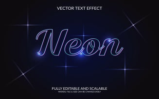Neon Editable Vector Eps 3d Text Effect Template
