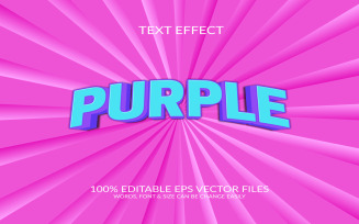 Purple Editable Vector Eps 3d Text Effect