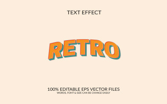 Retro fully editable vector 3d text effect design