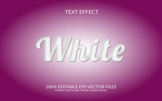 White Fully Editable Vector Text Effect Illustration
