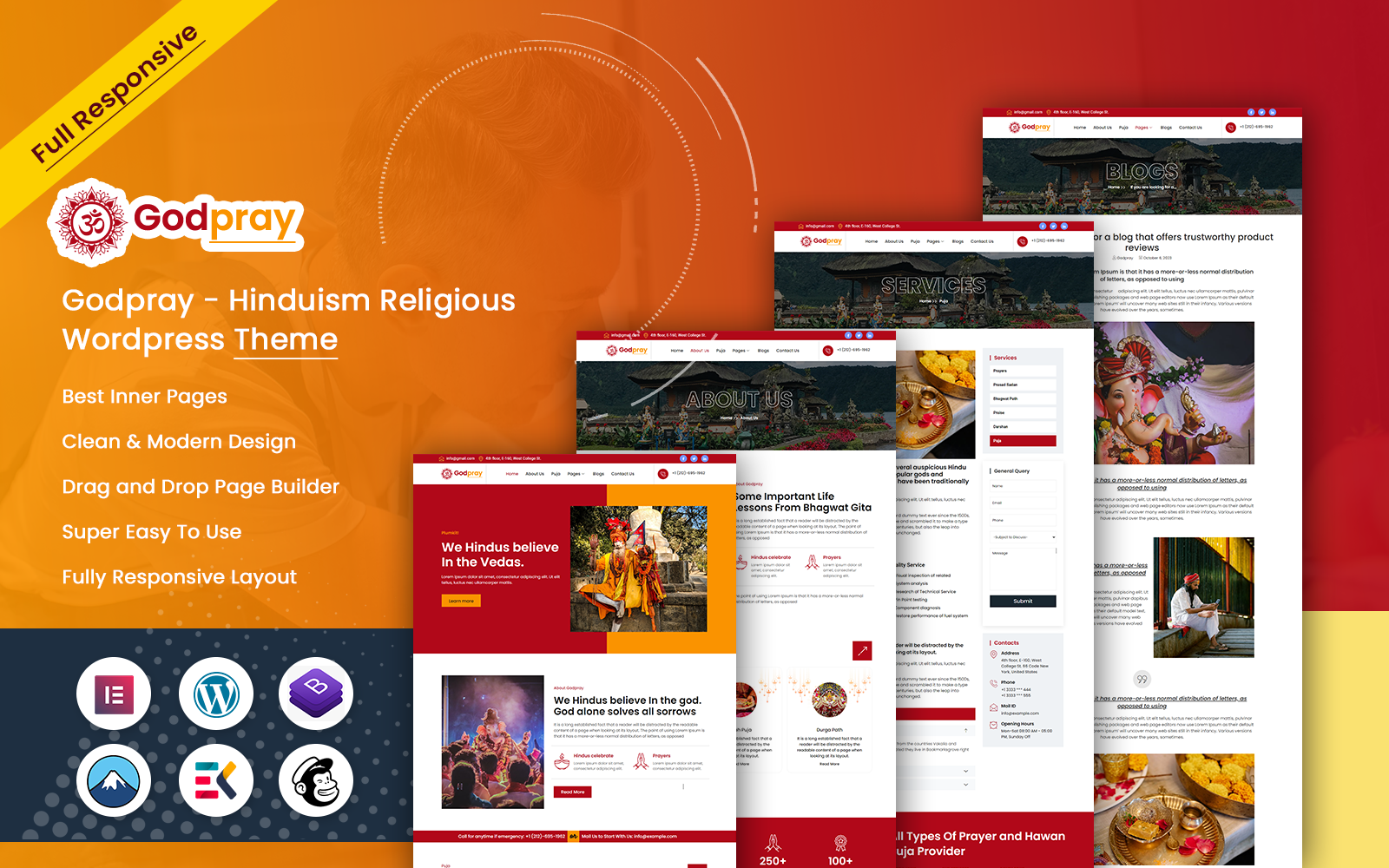 Godpray - Hinduism Religious Wordpress Theme