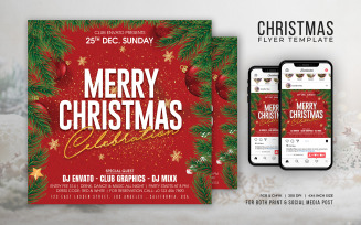 Christmas Party Flyer Template Design