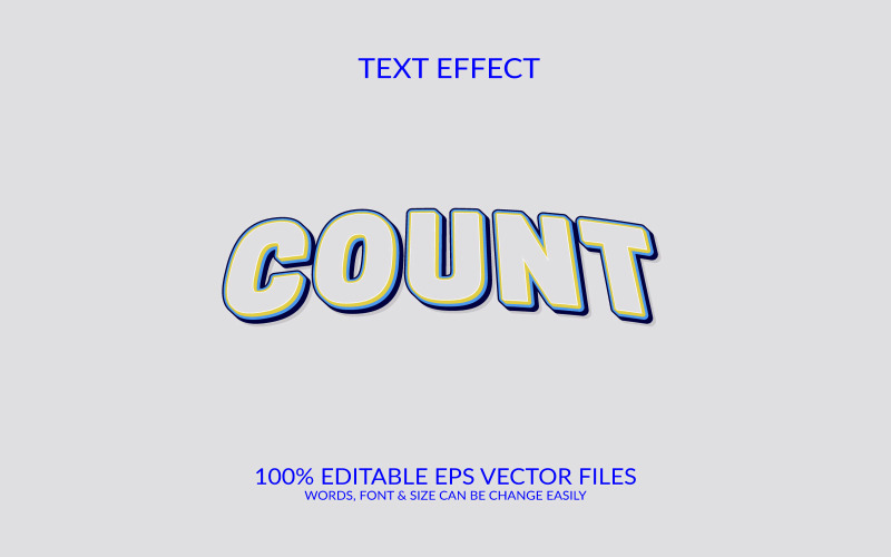 Count 3D Editable Vector Eps Text Effect Template Illustration