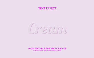 Cream 3D Editable Vector Eps Text Effect Template Design