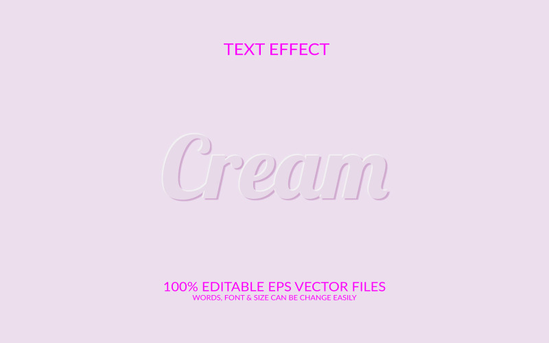 Cream 3D Editable Vector Eps Text Effect Template Design Illustration