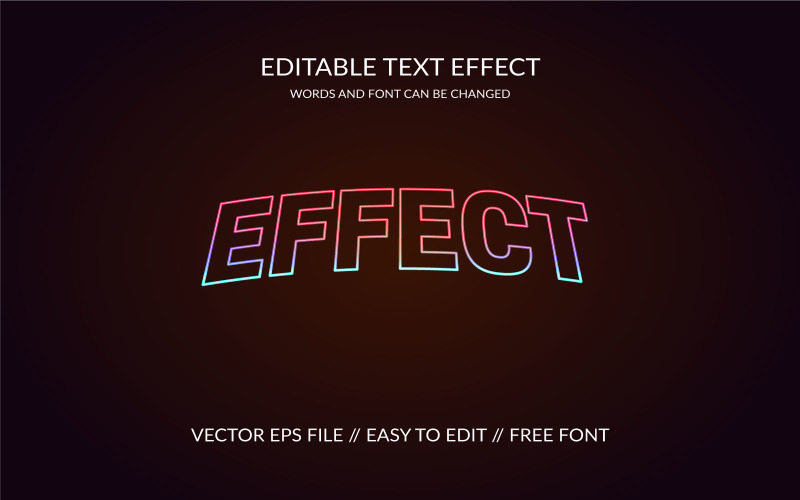 Effect Vector eps text effect design template Illustration