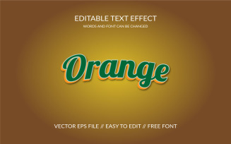 Orange 3D Editable Vector Eps Text Effect Template Design