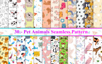 Pet Animals Seamless Pattern, Animals Seamless Pattern, Animal Pattern