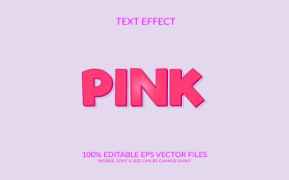 Pink 3D Editable Vector Eps Text Effect Design