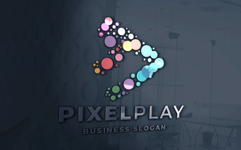 Pixel Play Symbol Technology Pro Logo Logo Template