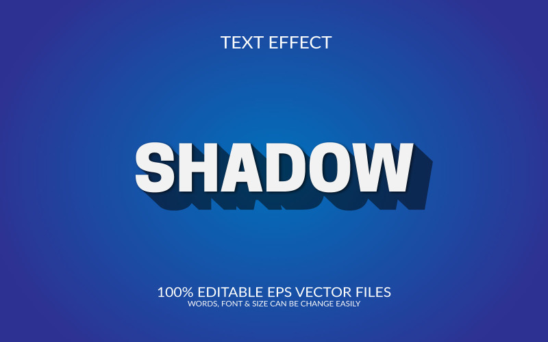 Shadow 3D Editable Vector Eps Text Effect Template Design Illustration