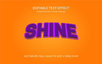 Shine 3D Editable Vector Text Effect Template Design