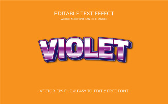 Violet 3D Editable Vector Eps Text Effect Template Design