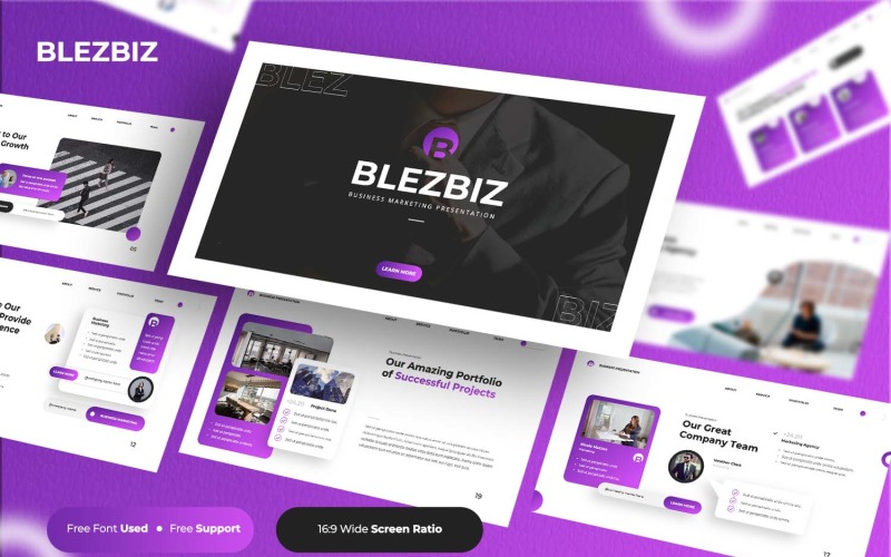 BlezBiz - Marketing Business PowerPoint PowerPoint Template