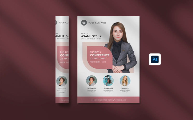 Business Conference Photoshop Flyer Template Corporate Identity