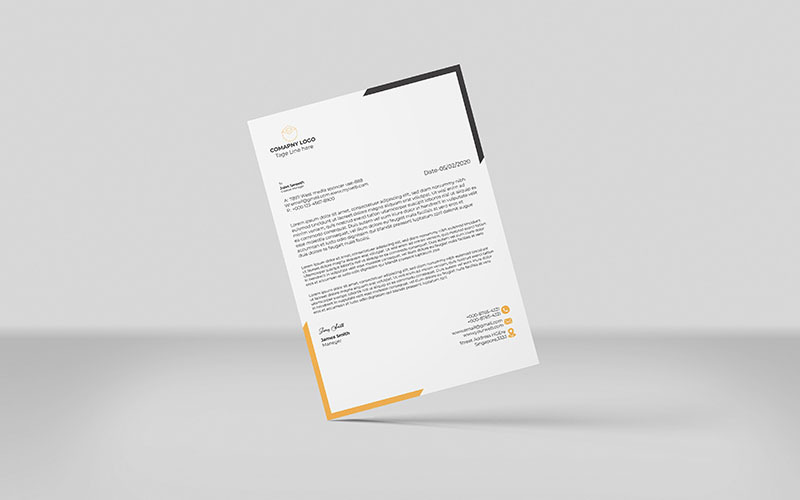 Clean Letterhead Template Design_M_002 Corporate Identity