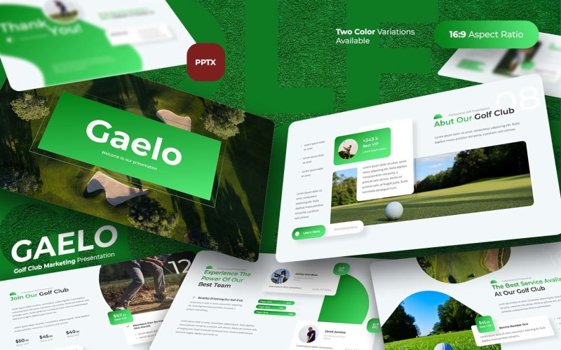 Gaelo - Golf Club Marketing PowerPoint PowerPoint Template