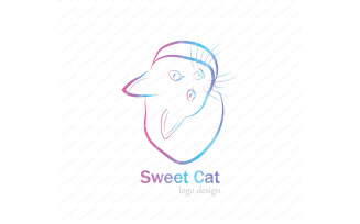 Sweet Cat Logo Brand Design