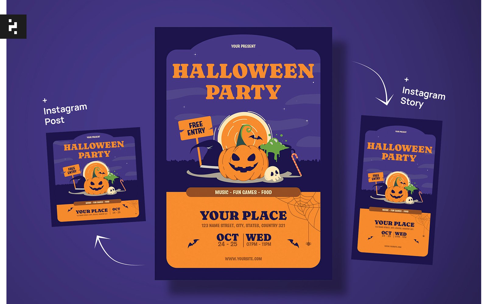 Kit Graphique #364431 Affiche Halloween Web Design - Logo template Preview
