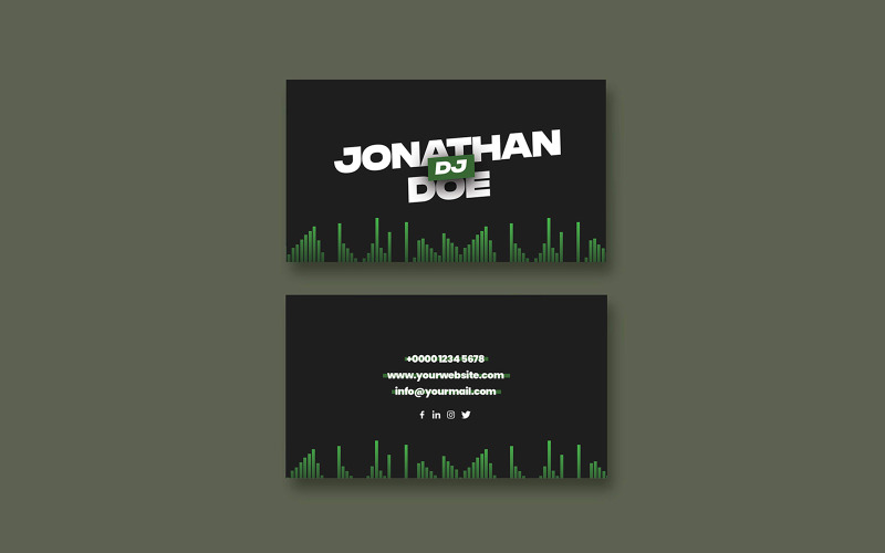 DJ Business Card Design Template Corporate Identity