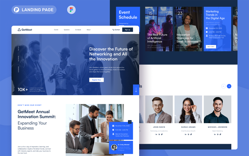 GetMeet - Event & Conference Landing Page UI Element