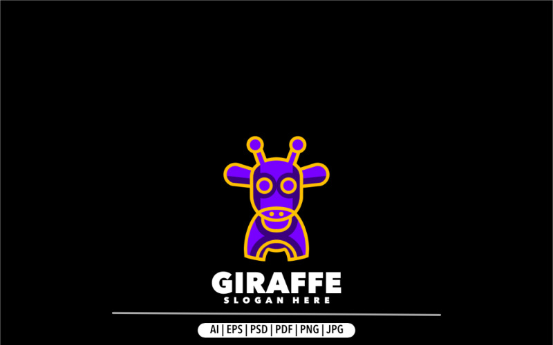 Giraffe colorful line mascot logo design Logo Template