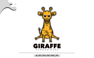 Giraffe funny mascot logo design