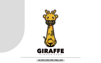 Giraffe mascot cartoon logo design