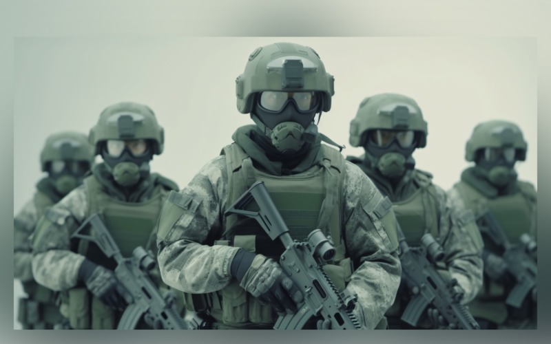Heavily Armed Military Force 01 Illustration