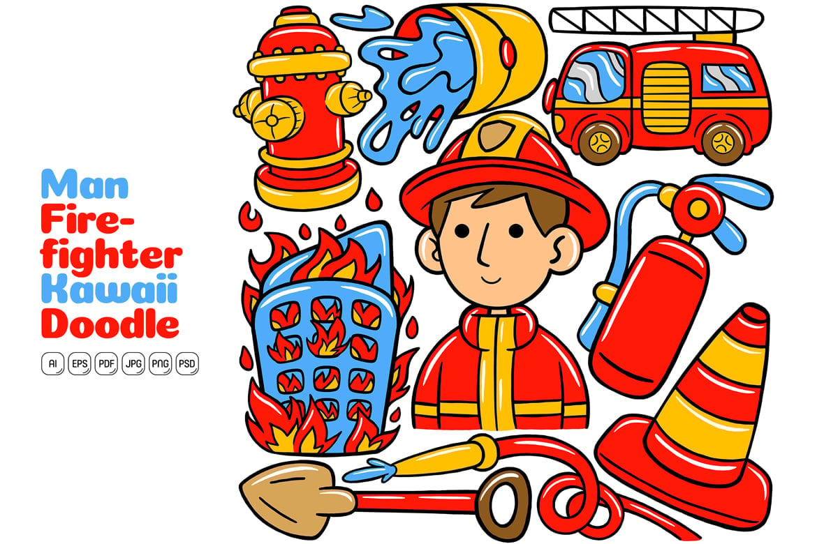 Kit Graphique #364508 Firefighter Illustration Divers Modles Web - Logo template Preview