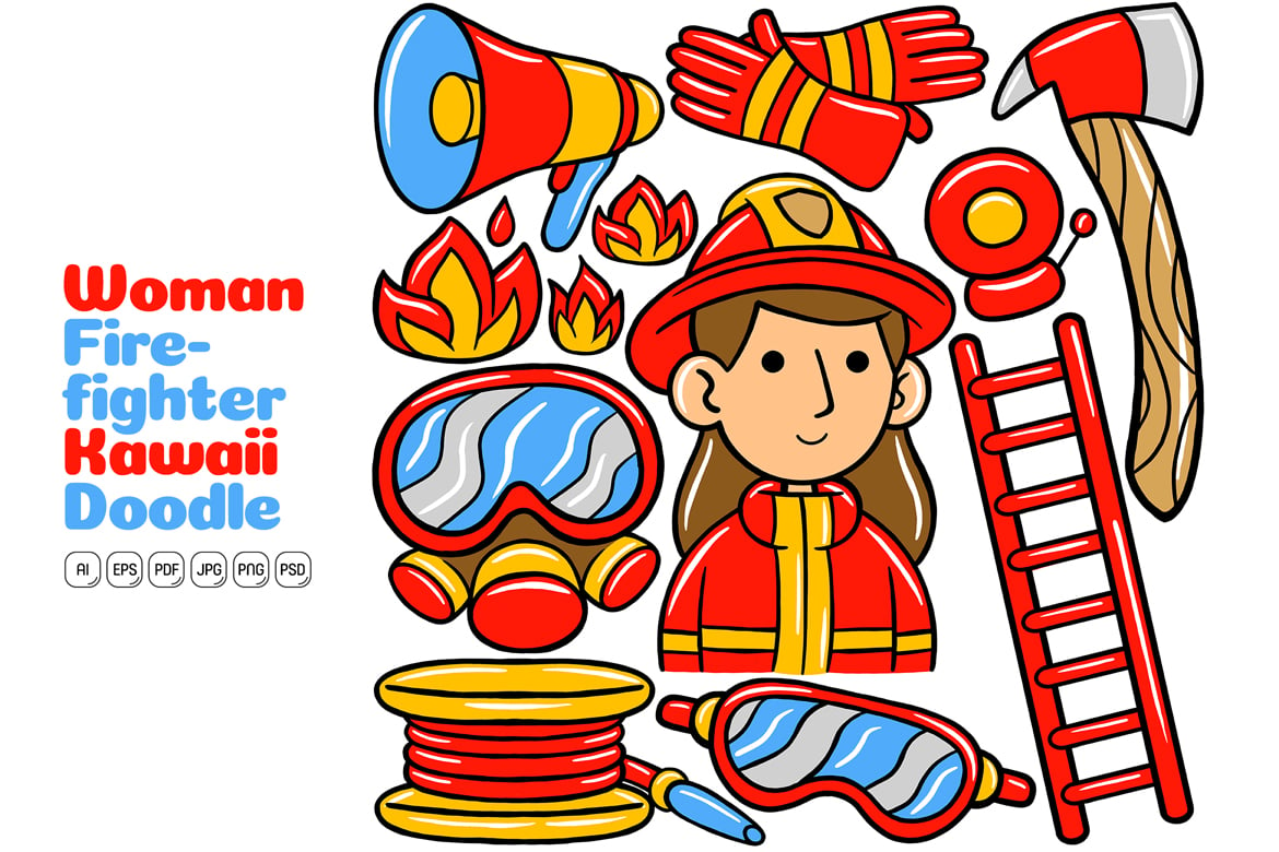Kit Graphique #364509 Firefighter Illustration Divers Modles Web - Logo template Preview
