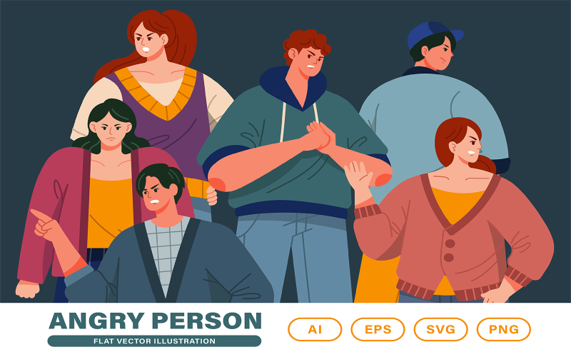 Angry Person Vector - Illustration