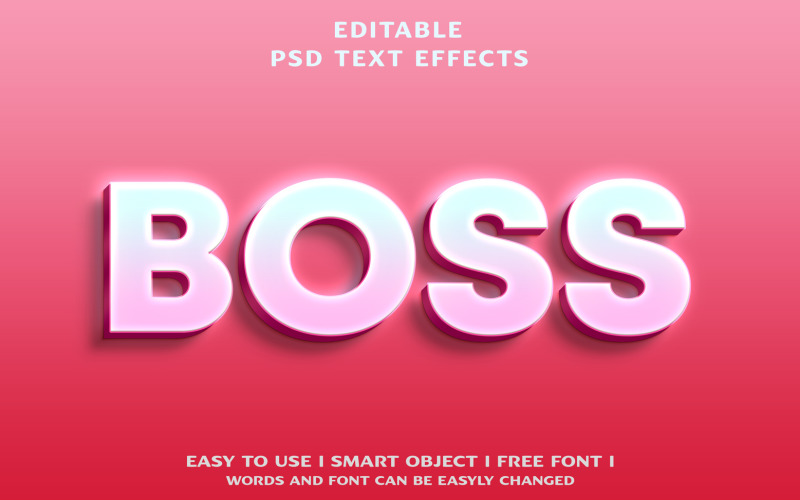 Boss 3d text effect design Illustration