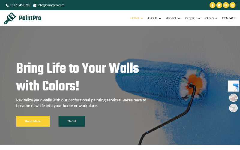 Paintpro - Painting HTML Template Website Template