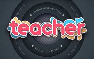 Teacher Stickers - Editable Text Effect, Font Style