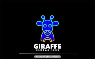 Giraffe gradient line symbol logo design