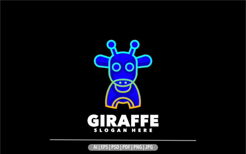 Giraffe gradient line symbol logo design Logo Template