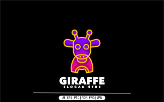 Giraffe red gradient colorful logo design