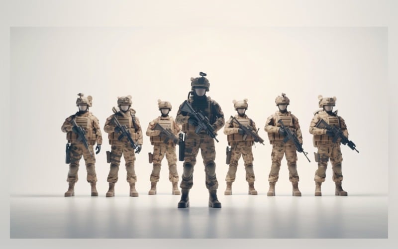 Prepared and Resolute Heavily Armed Troops 26 Illustration