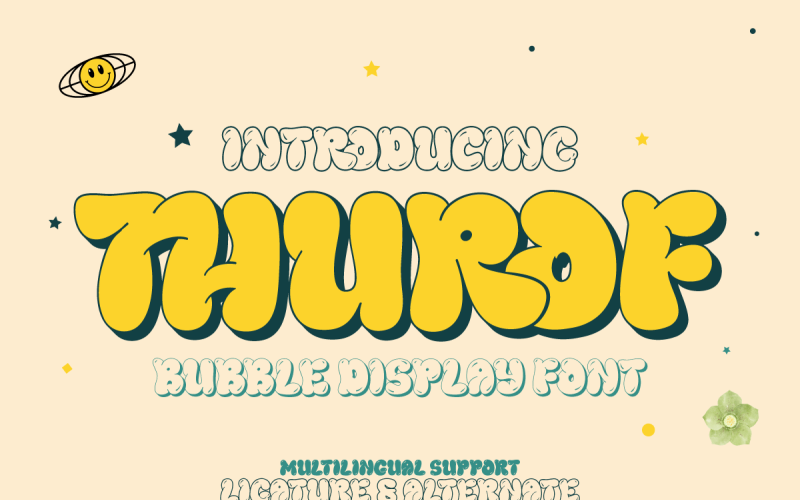 Thurof - a bubble typeface that will provide a strong Font