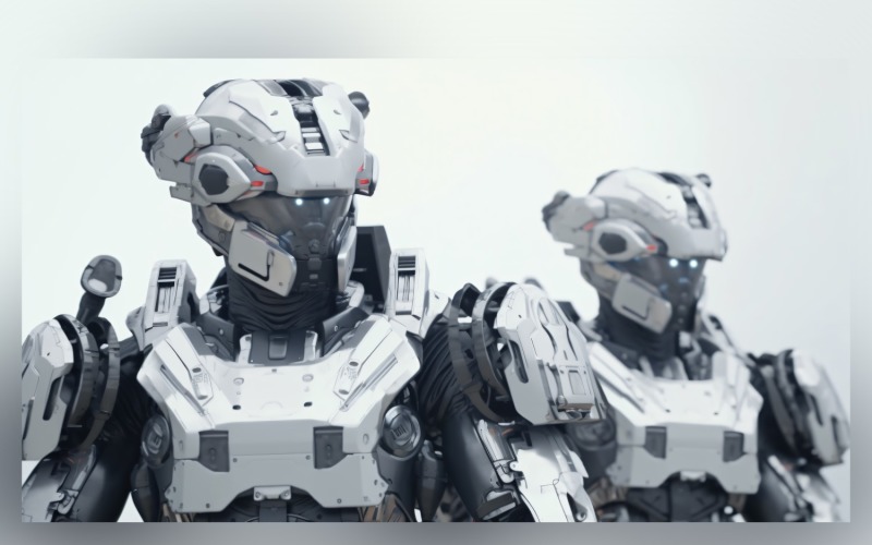 Trio of Steel Warriors Robot Military 65 Illustration