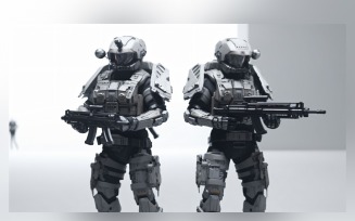 Trio of Steel Warriors Robot Military 74