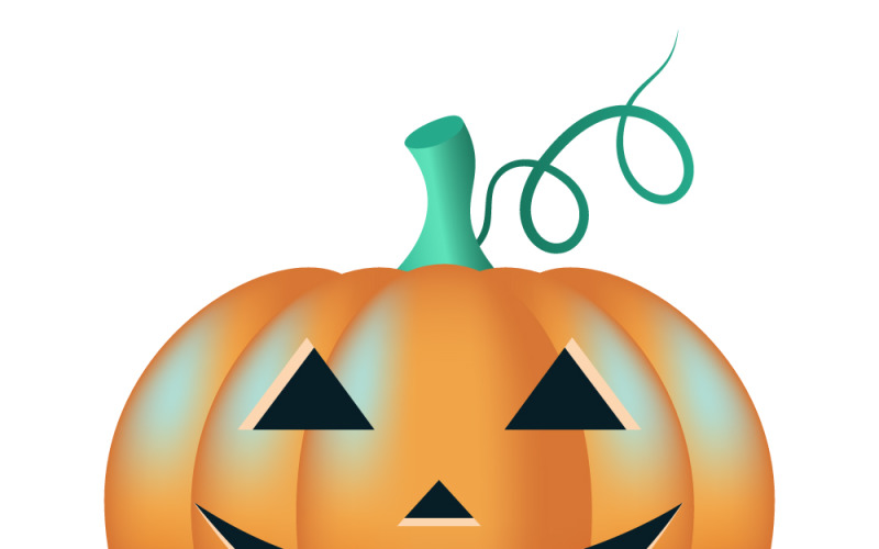 A vector pumpkin with a smiling face Vector Graphic