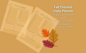 Editable Canva Fall-Themed Daily Planner / A4 Size and US Letter size