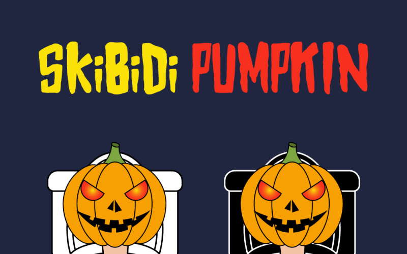 Jack O'lantern - Skibidi Pumpkin Toilet Vector Graphic