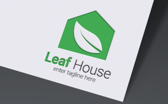 Leaf House Logo Design Template