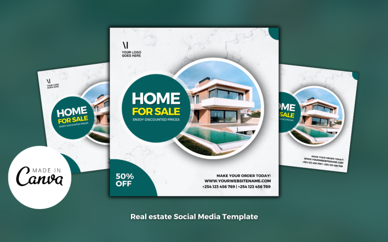Real Estate Sale Canva Flyer Design Social Media